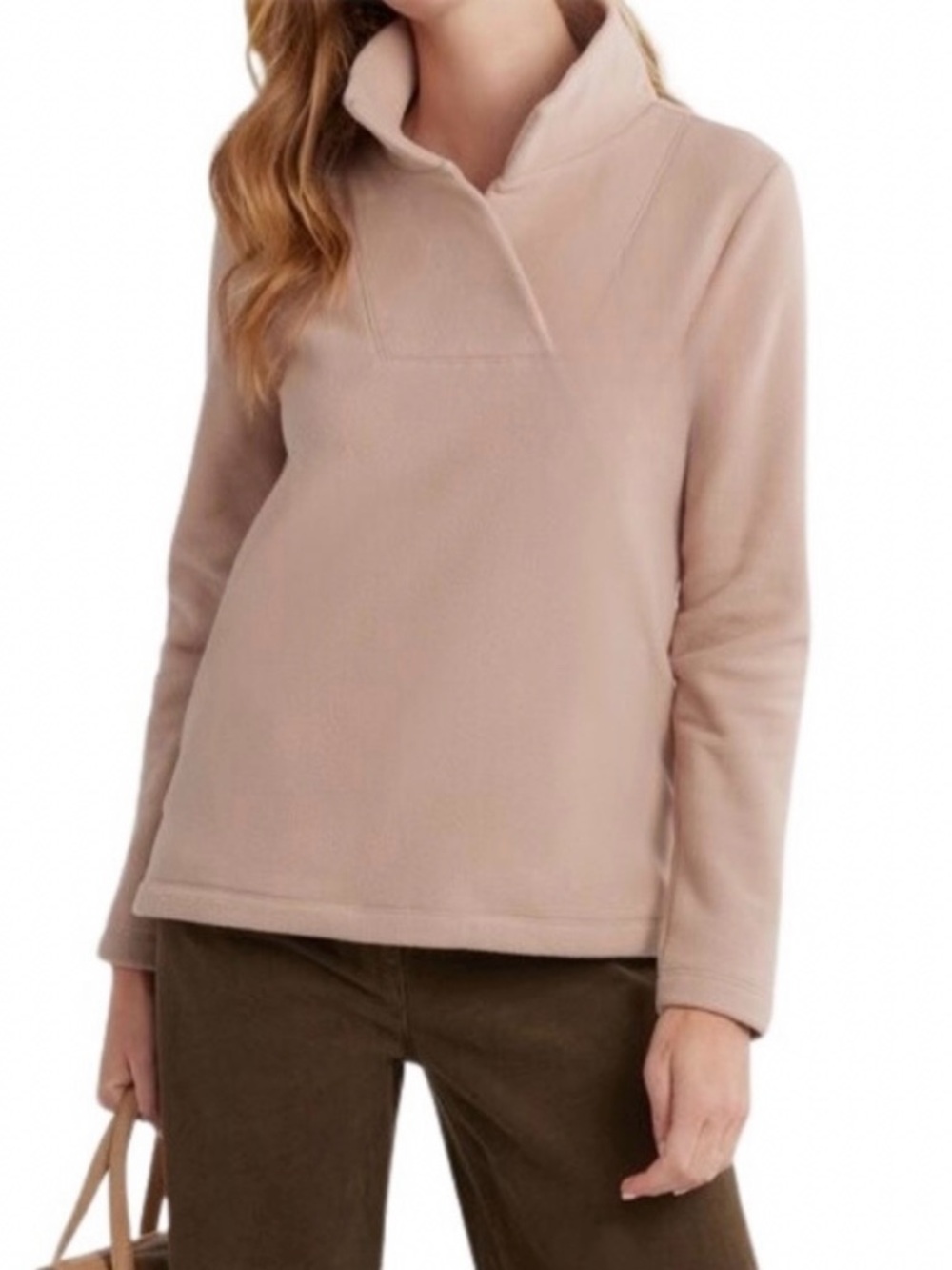 DUDLEY STEPHENS Sheffield Island Fleece Pullover in Khaki Rose